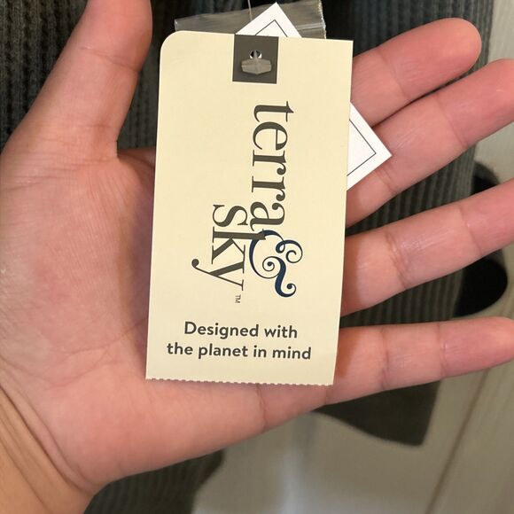 Terra & Sky Women's Plus Size Button Down Waffle Knit Shacket Size 0X 14W NWT - Picture 10 of 16